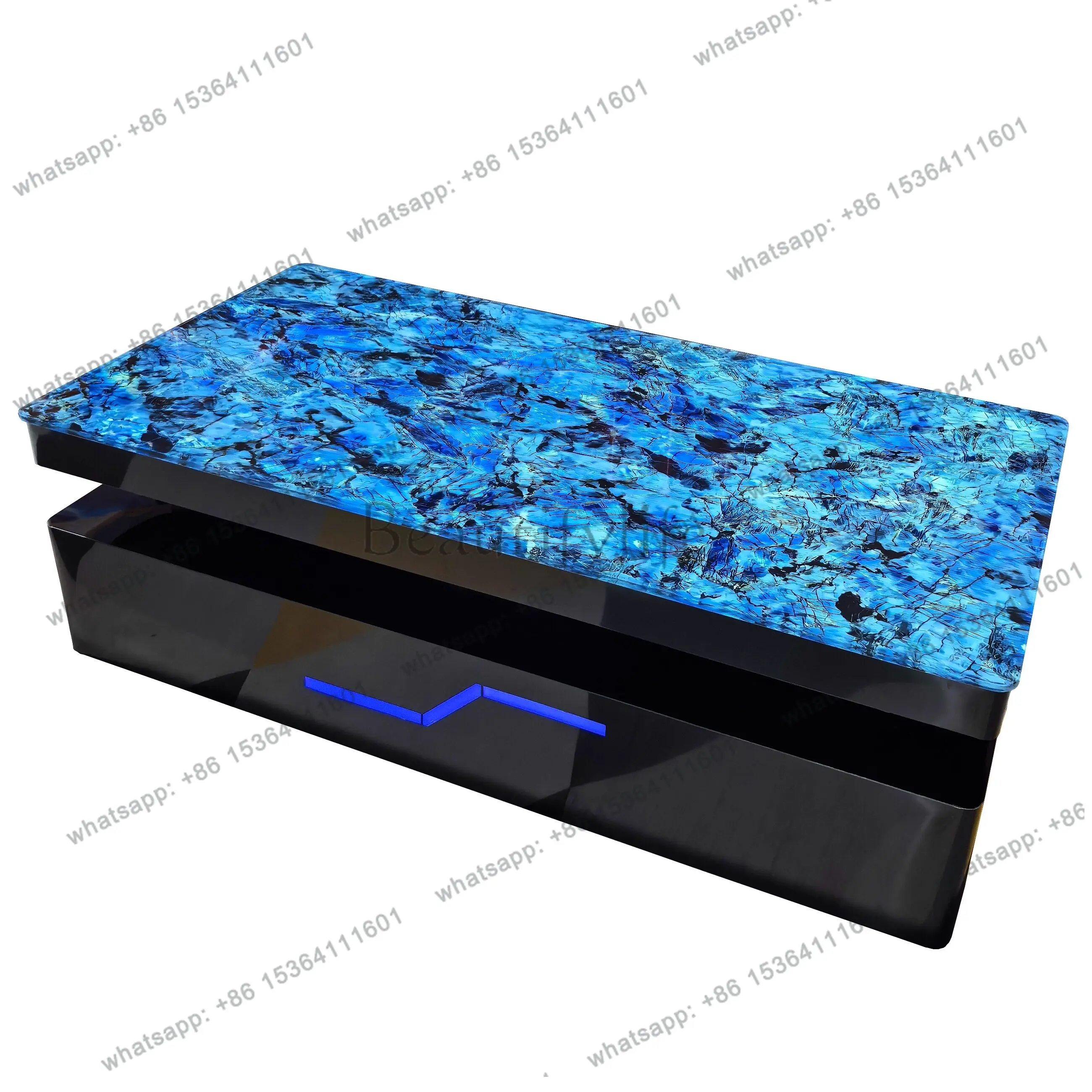 Coffee table luminous electric luxury stone special bar stainless steel tea table