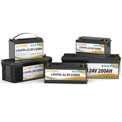 FLLYROWER Lifepo4 Battery 12V 6 10 12 20 25 30 100 120 168 180 300Ah LiFePO4 Battery Pack 12.8v Solar Lithium Battery