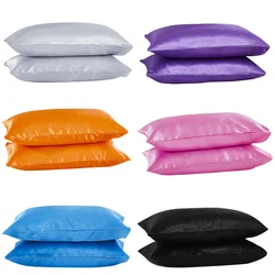 1Pc Full Queen King Satin Silk Pillowcase Pillow Case Cover Home Bedding Smoothy Pillow Rectangle Bedding Pillow