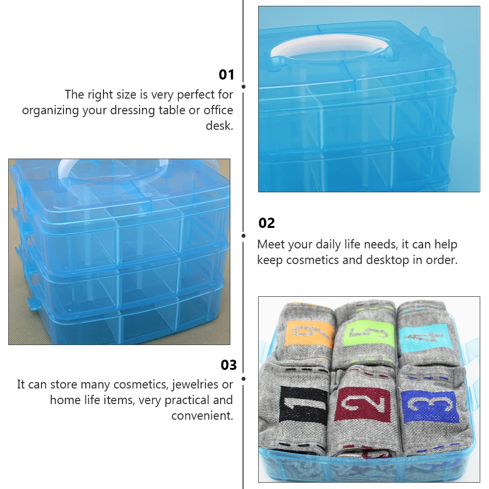 Plastic Storage Box ganizer Socks Jewelries Holder Compact Lightweight Durable Wear Resistant Sturdy Structure Perfect