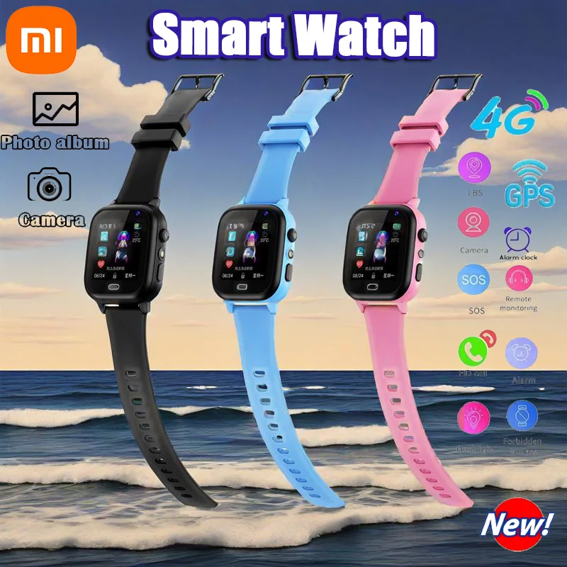 

Xiaomi Kids 4G Смарт-часы SOS GPS Местоположение Видеозвонок SIM-карта Детские умные часы с камерой Водонепроницаемые обновленные часы для мальчиков и девочек