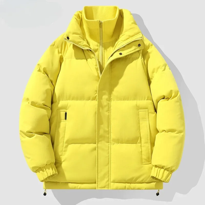 

Новое зимнее мужское двухсекционное пальто с хлопковой подкладкой, утепленное теплое пальто для мужчин и женщин в одном стиле, повседневная верхняя одежда большого размера с воротником-стойкой