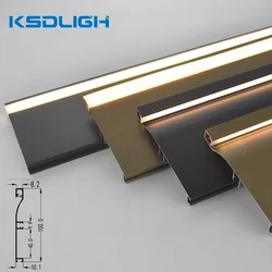 Rodapié de aluminio H100MM Led con cubierta lechosa, base para cocina, sala de estar, dormitorio, tira de luz dura Industrial, iluminación