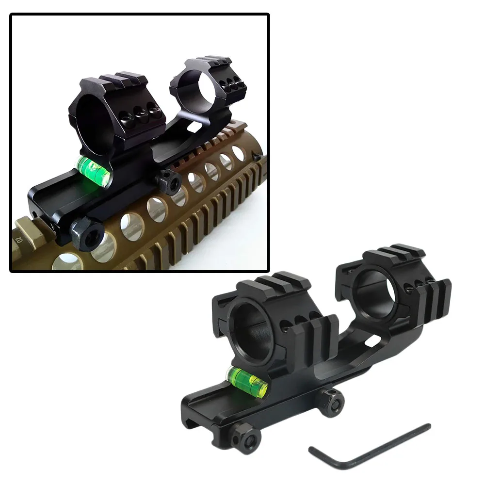 30 mm Scope Mount Dual Ring Heavy Duty Tactical Riflescope Mount with Spirit Bubble Level for 20 mm Picatinny