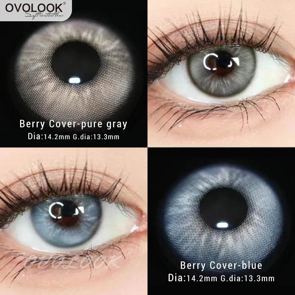 OVOLOOK-1 Pair Myopia Lenses Colored Contact Lenses for Eyes Colorful Prescription Lenses Fashion Color Eyes Newest Cosmetic Eye