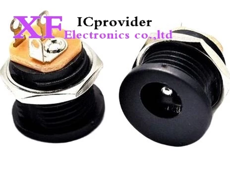 100pcs/lot DC power socket , DC - 022 DC-022 5.5-2.1 MM round hole screw nut panel installation best quality.