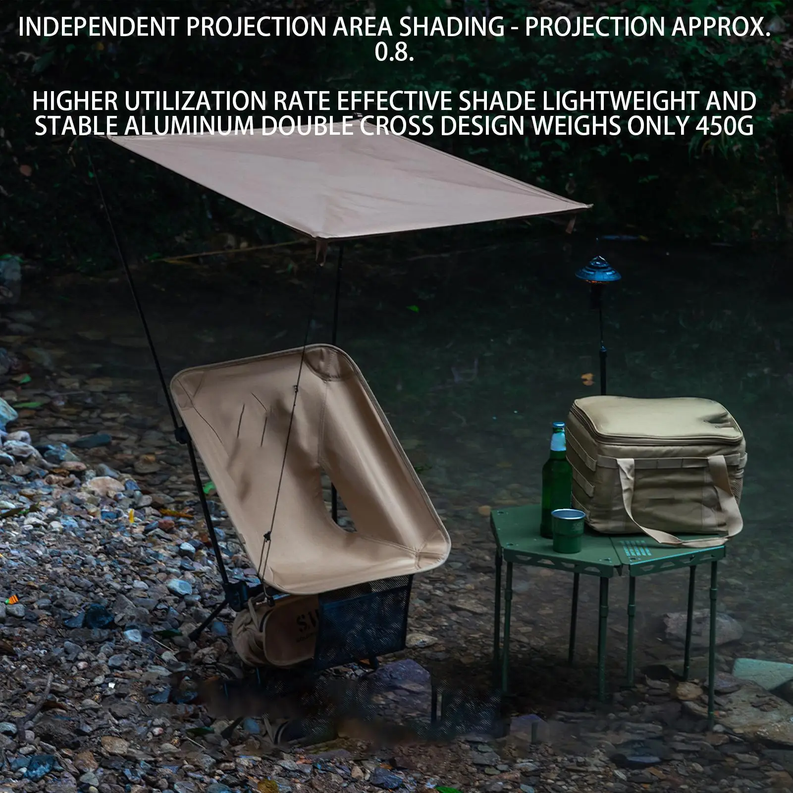 

Beach Chair Sunshade UV Protection Outdoor Moon Chair Awning Waterproof Camping Folding Canopy for Camping Fishing