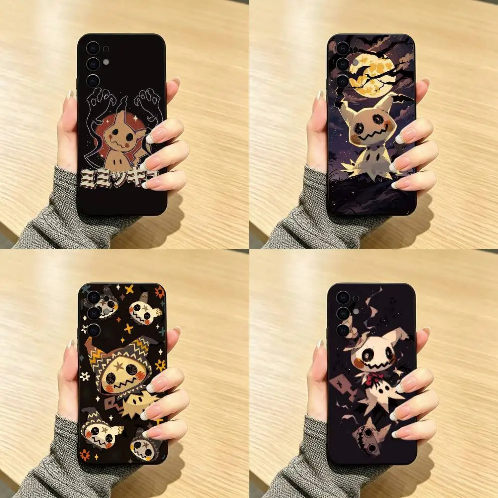 Anime Cartoon M-Mimikyu  Phone Case Black Silicone Soft For Samsung S25,S24,S21,S22,S23,S30,Ultra,S20,Plus,Fe,Lite