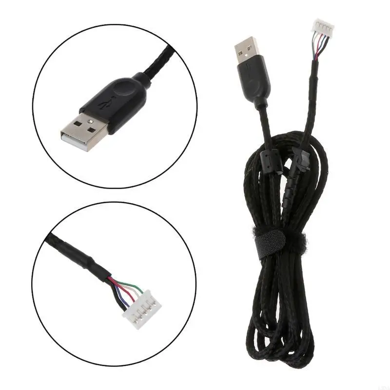 L9NA 1 Piece Gaming Mouse Replacement USB Line for G502 Durable Nylon Braided Line