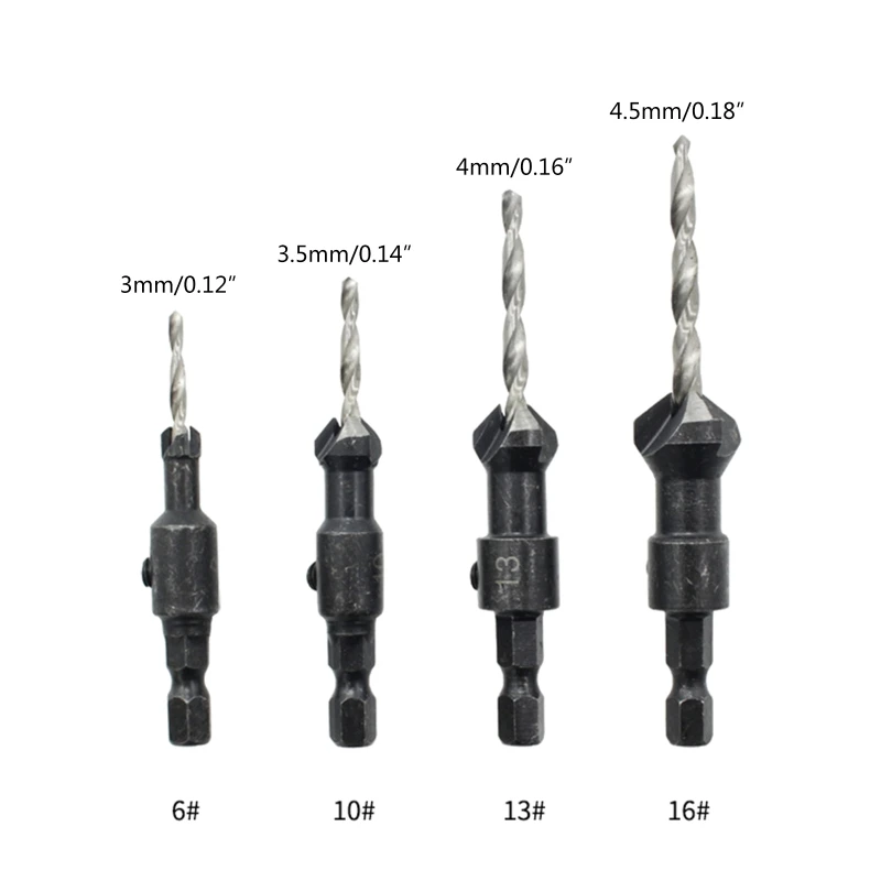 Shank Counter Sinker Drill Bit Set Tool Sets for Wood Countersink Bit Reaming Drill Hole Dropship
