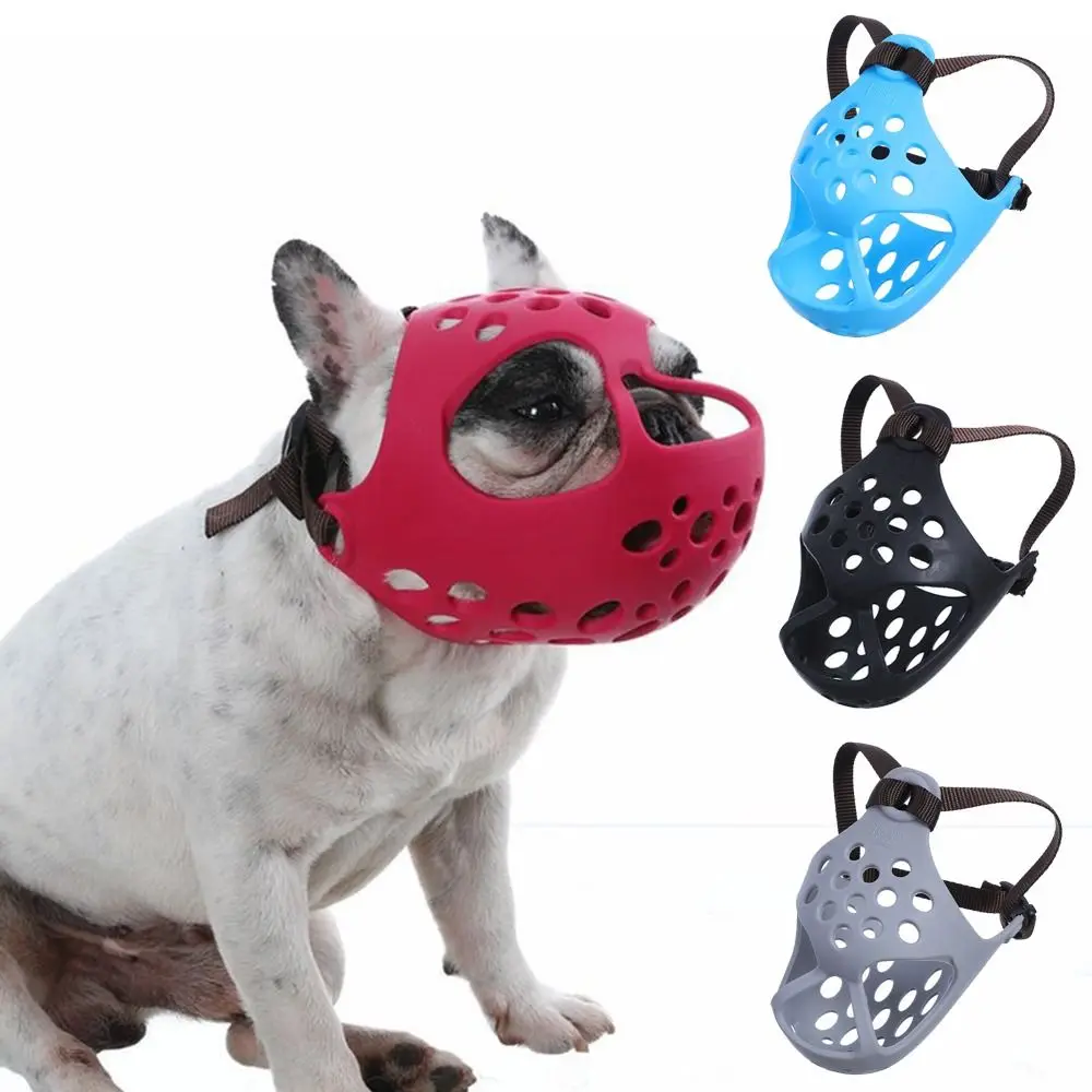 Flat-Faced Aggressive Dog Short Snout Face Mesh Pet Dog Muzzle French Bulldog Biting Chewing
