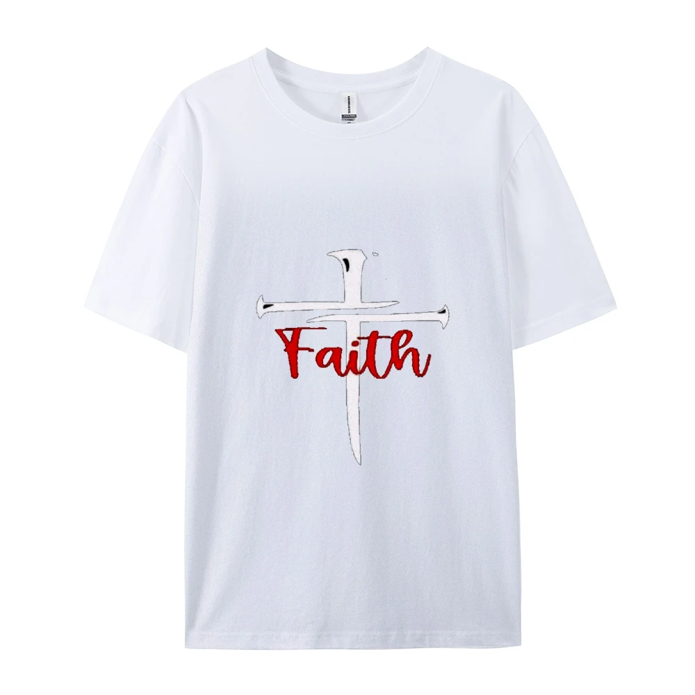 Summer Casual T-shirt, Faith, Personality Girl, Alphabet Print T-shirt, Graphic Print, Angry Woman Short T-shirt, 100% cotton。