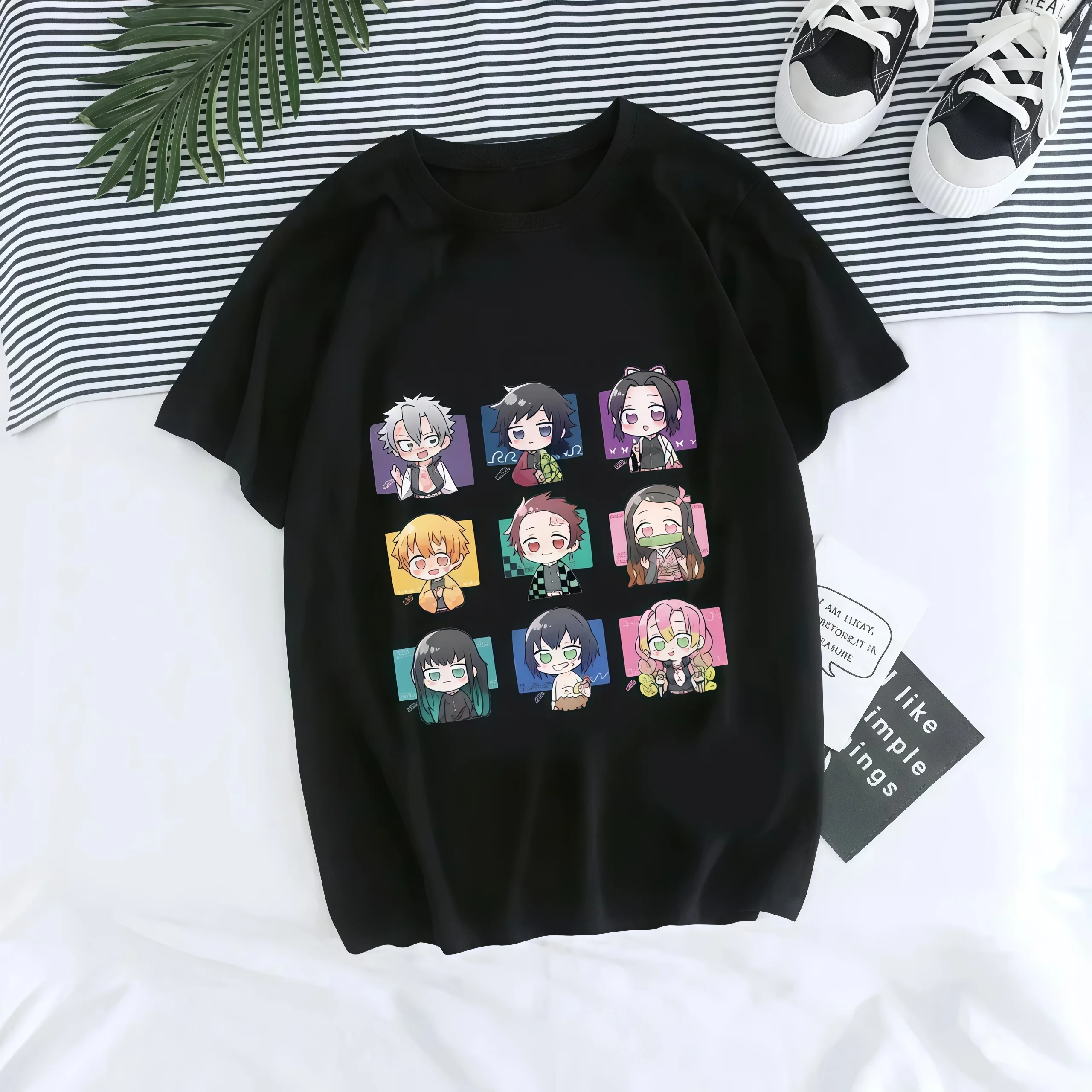Neues Demon Slayer Anime-Print Trendiges Freizeit-Oberteil für Damen, Sommer Eltern-Kind T-Shirt für Frauen
