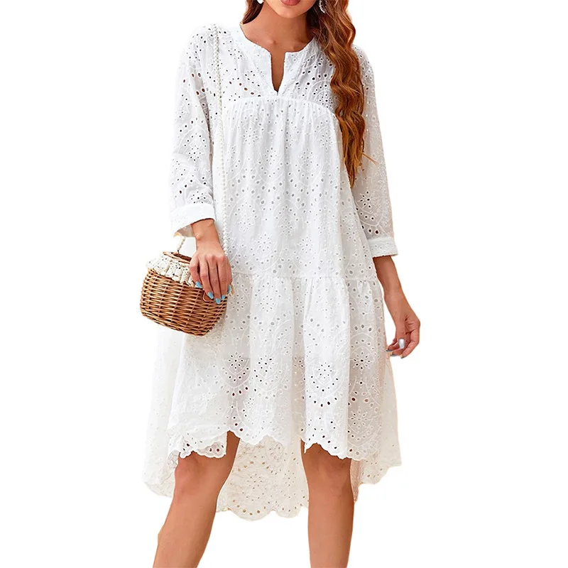 Fashion Flounce Dress Women\'s Summer Sundress 2022 ZANZEA Casual Ruffle Mini Vestidos Female V Neck Robe Femme