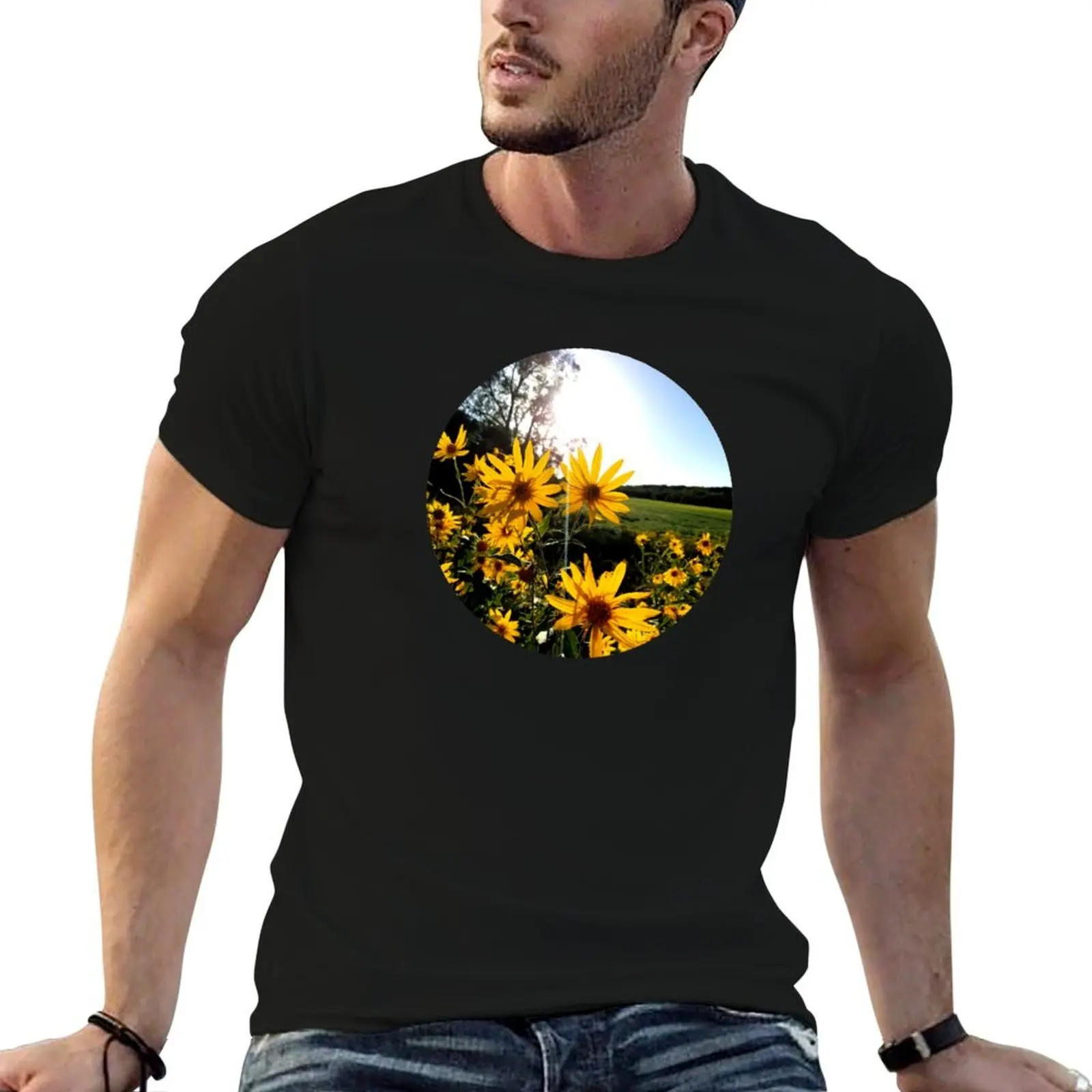 Daisies and Sunshine T-Shirt graphic shirts blue archive shirts men