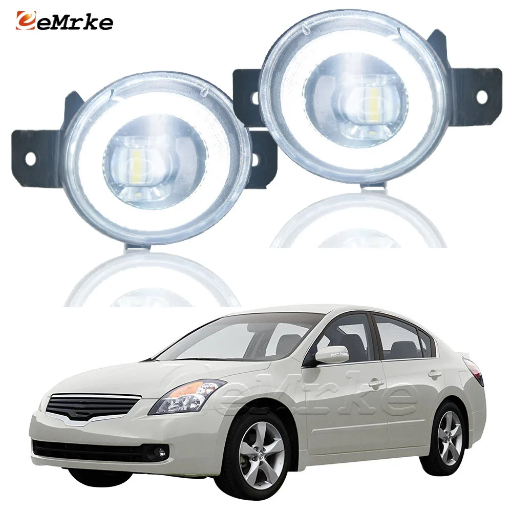 

LED Angel Eye Daytime Running Lights + Cut-Line Lens Fog Light Car PTF for Nissan Altima, Altima Hybird L32 L32A 2007 2008 2009