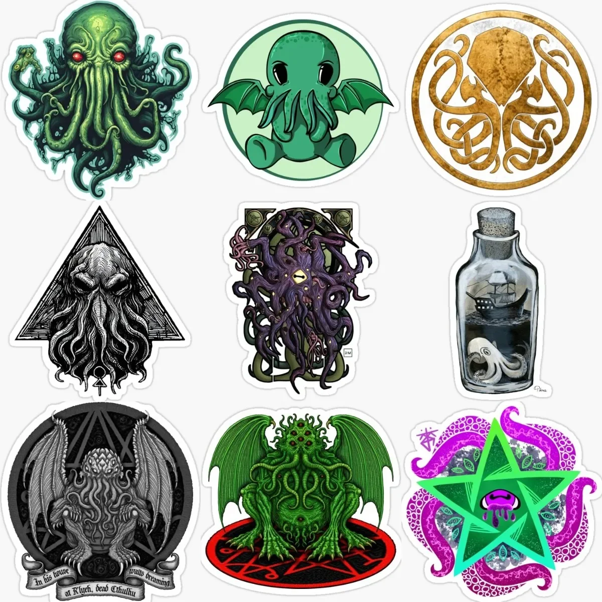 

Cthulhu Great Old Ones Octopus Monster Personalized PVC Sticker for Decorate Wall Car Helmet Bumper Bicycle Window Decal