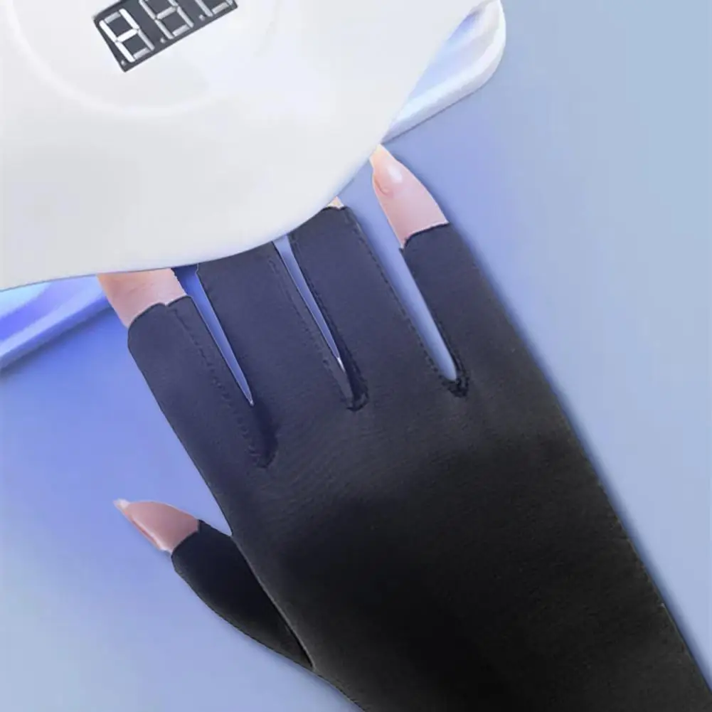 1 Pair Nail Art Gloves Half Fingers Breathable Cooling Anti UV Thin Riding Cycling Sunshade Gloves Nail Supplies