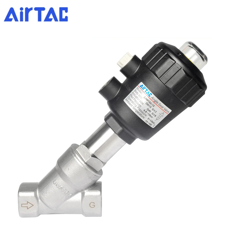 AirTAC 2JS 2JW 150 200 250 320 Normal Closed NC 304 316 Stainless Steel 2/2 Way 45° Angel Seat Valve