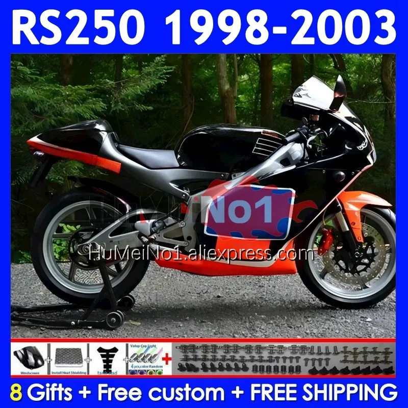 RS250RR For Aprilia black stock RSV250 RS 250 RS250 RR 98 99 00 01 02 03 318No.64 RS-250 1998 1999 2000 2001 2002 2003 Fairing