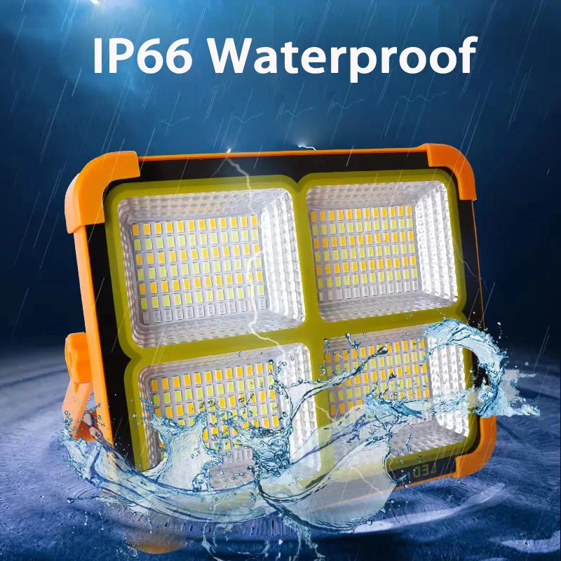 

Outdoor Solar Lights Led Spotlight IP66 Waterproof 4 Modes Of Lights With Warning Light USB Multifunctional Charging Garden Lamp