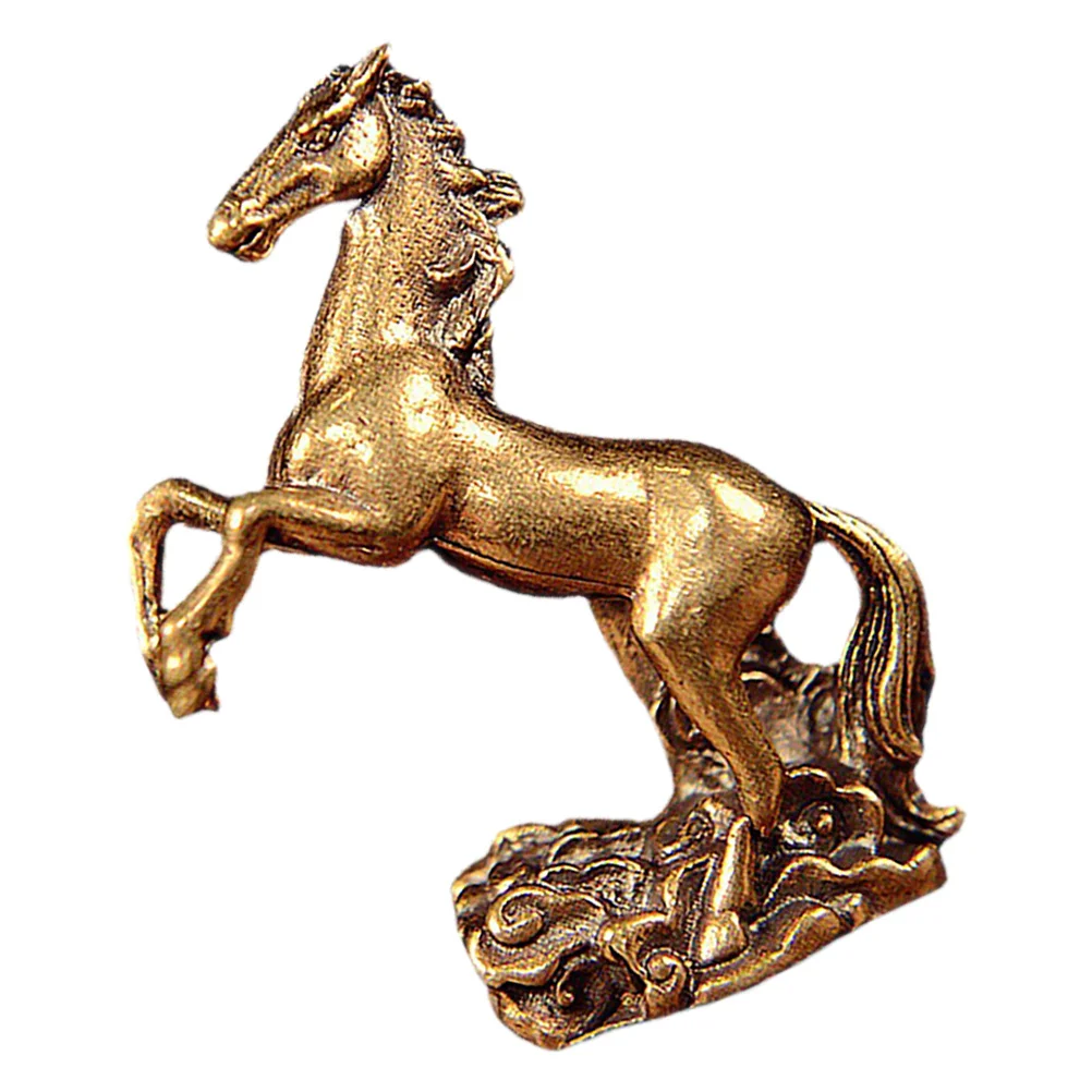 

Brass Horse on Clouds Statue Chinese Zodiac Lucky Feng Shui Decoration for Success Prosperity Good Office Home