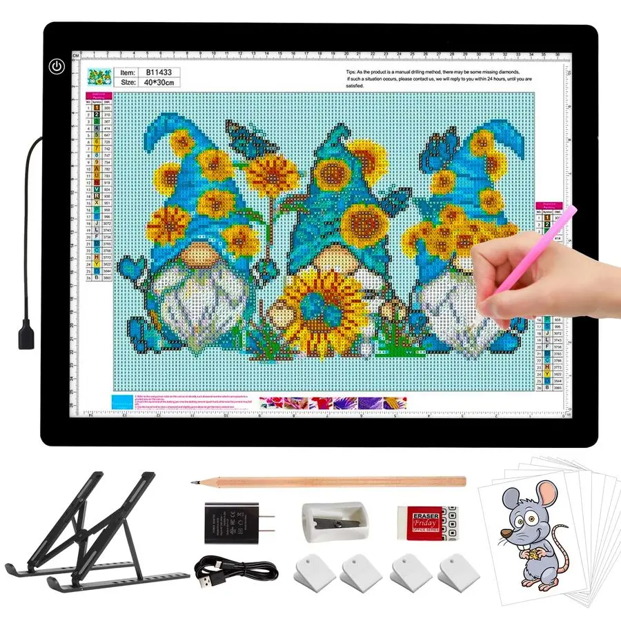 

LED Light Box for Tracing, Artist Drawing Lightbox Light Table Light Pad Light Copy Board, Up to 8000 Lux Super Bright Lightpad