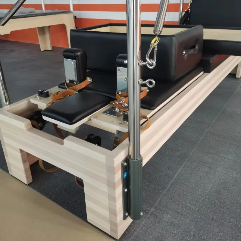 YTYIN Premium Hardwood Pilates Reformer: سرير احترافي من خشب الزان/القيب لصالة الألعاب الرياضية والاستوديو #3