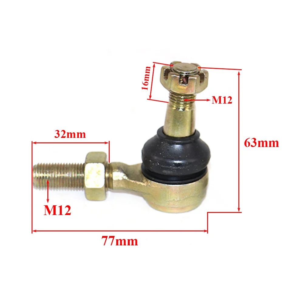 M12*M12 Tie Rod End Kits Ball Joint Fit For China ATV 150cc 200cc 250cc 300cc Go Kart Karting UTV Buggy Quads Bike Accessories