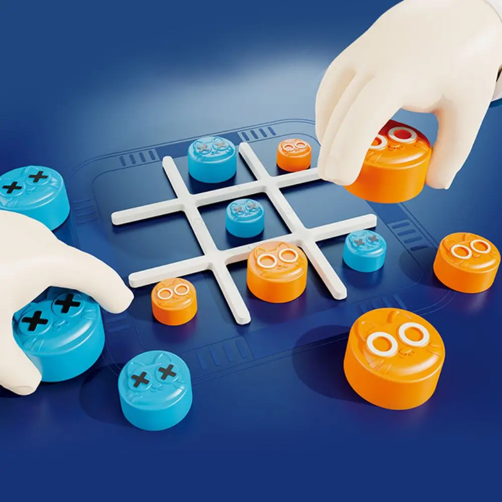 Noughts and Crosses Tac Toe Games Educational Developing Intelligent Handheld Bolt Game Montessori 2 Players Puzzle Table Game