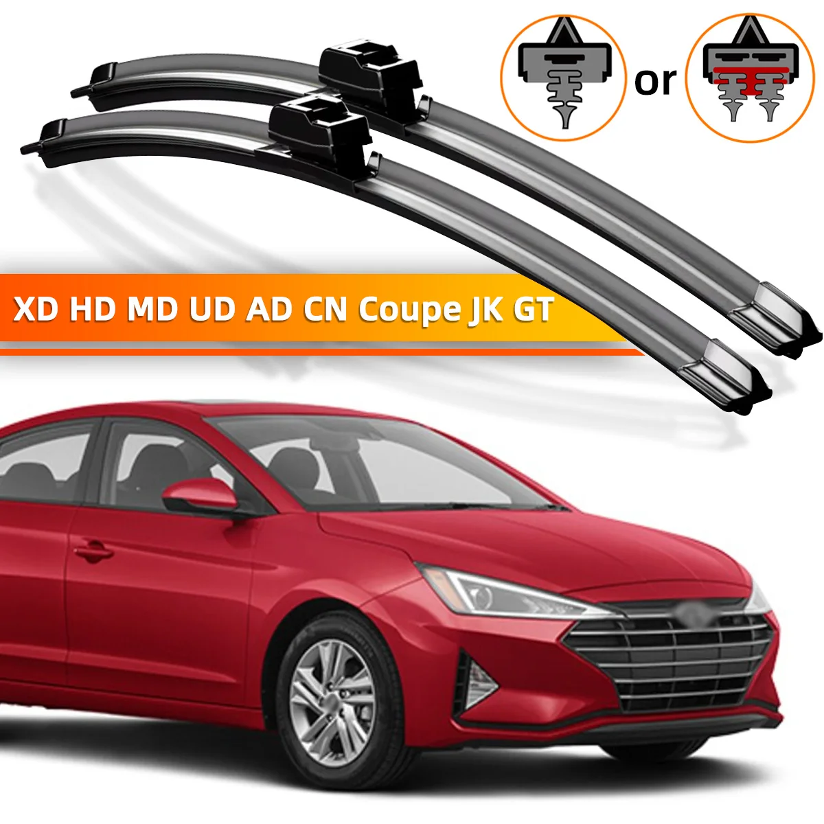 

YONGRUN 2 шт. щетки стеклоочистителя переднего стекла подходят для Hyundai Elantra 2000-2023, аксессуары для лобового стекла 2007 2016 2020