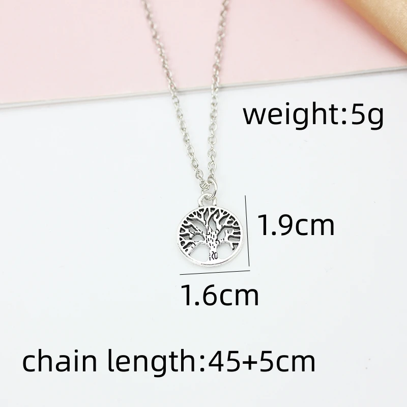 Kpop Vintage Harajuku Goth Metal Tree of Life Neck Chains Choker Necklace For Women Silver Color Aesthetic Accessories Jewelry image 3