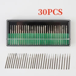 30pcs/lot Shank Diamond Burs Set With Box For Electric Grinder Power Accessories Abrasive Drill Bit Rotary Tool Sets 2.35mm