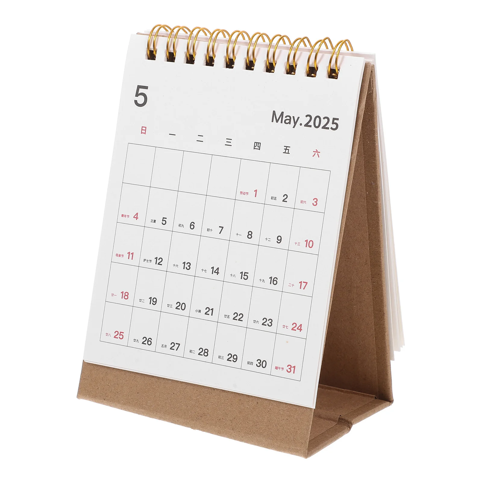 

2025 Stand Up Desk Calendar Wirebound Table Calendar Simple Design Table Calendar for Easy Monthly Planning for Home Office and