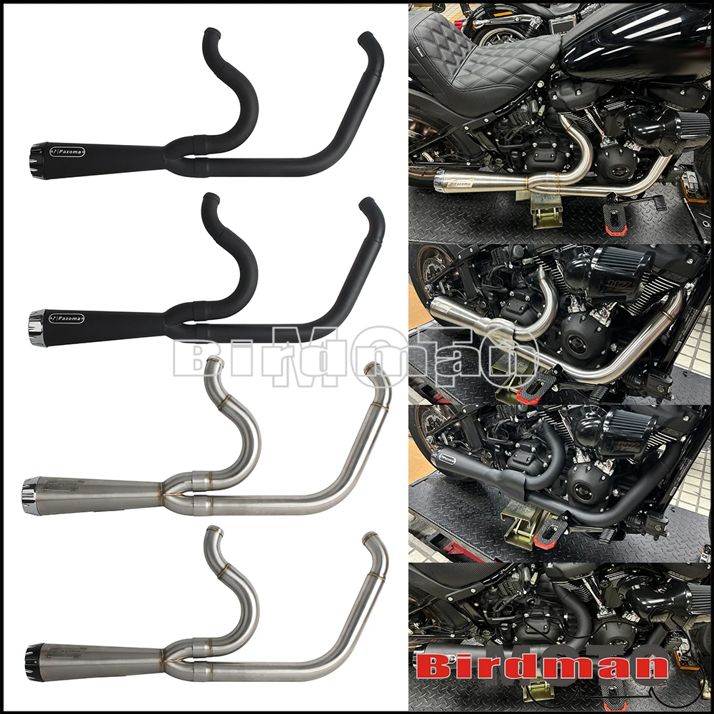 For Harley Softail Low Rider S ST Street Bob Fat Bob Deluxe Slim 2018-Up Motorcycle High Flow Full Exhaust System Muffler Pipes