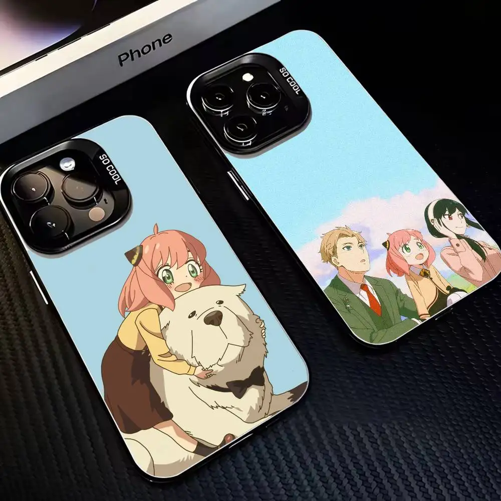 

Anime Spy x Family Anya Phone Case For iPhone 16,15,14,13,12,11,Mini,Pro,MAX Black Matte Shockproof Cover