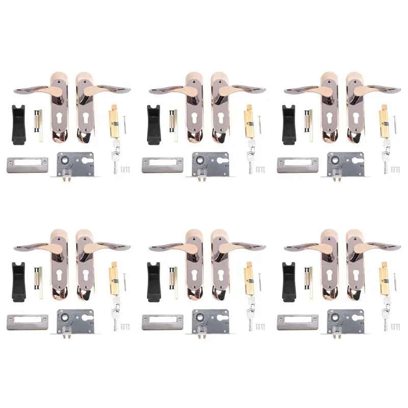 Y42A-6X Türgriff für den Innenbereich, für Zuhause, mit Sicherheitsschloss, Schlüsselsatz, Aluminiumlegierung