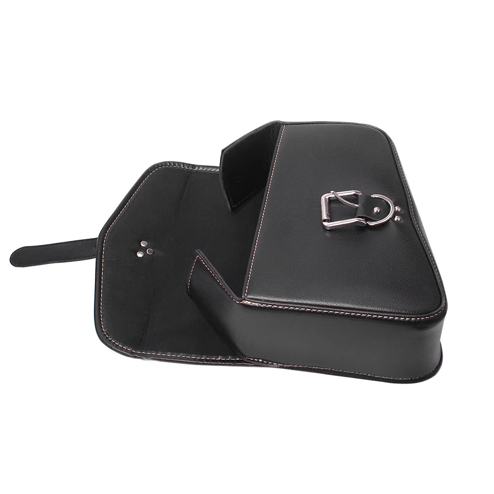 Alforja de cuero para motocicleta, bolsa basculante para herramientas laterales, almacenamiento para Harley Davidson Sportster XL883 XL1200