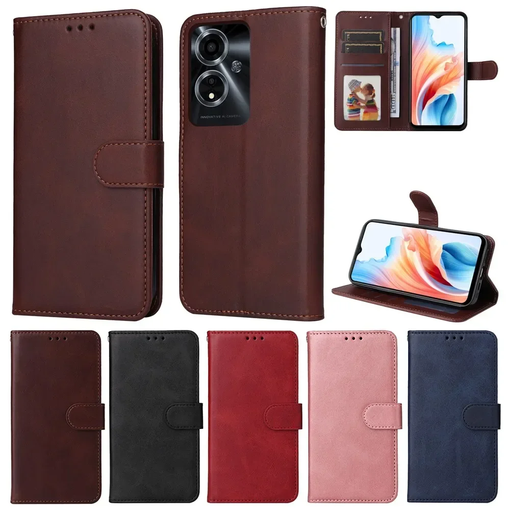 Wallet Leather Case for OPPO Reno 11 10 8 Pro Plus 8T A98 A79 A78 A59 A58 A57 A38 A18 A17 Find X6 A1 Pro A2M Flip Cover Coque