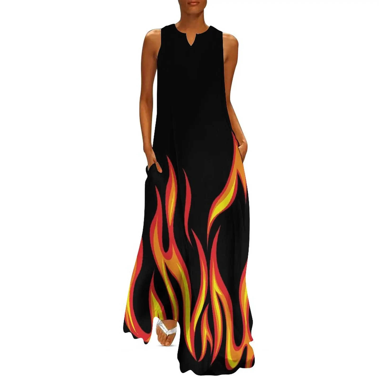 

fire flames Long Dress dresses for prom fairy dress clothes dresses women summer 2024