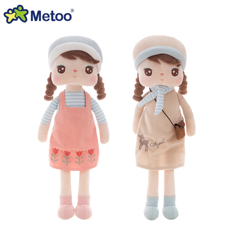 Metoo 42cm Morandi Style Angela Doll With Braids Dress Plush for Home Bedroom Decor Birthday Baby Shower Xmas Gift Girl Toys