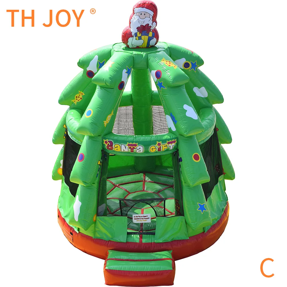 fast air ship to door, Commercial Inflatable Christmas Tree Bounce House, 2025 new Xmas Bouncy Jumping Bouncing Castle for Kids
