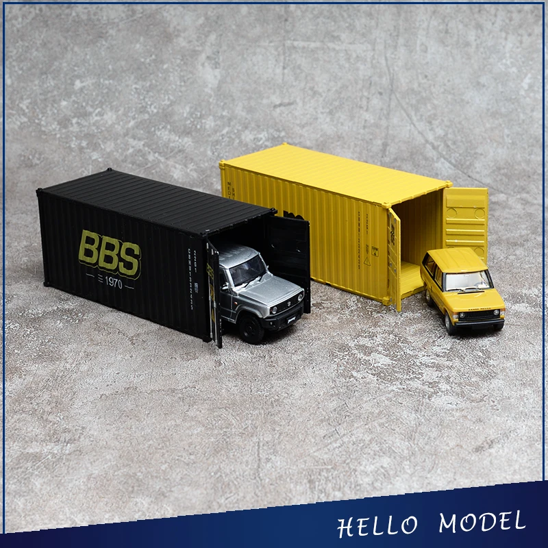 1:64 Scale Container Car Model Scene Accessories Yellow Adult Nostalgia Classic Collection Toy Static Display Gift Souvenir