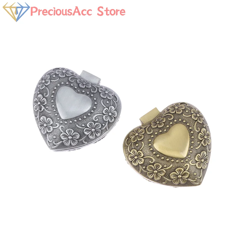 

Винтажная цветочная шкатулка для драгоценностей из сплава в форме сердца, пылезащитный домашний декор, кольцо-браслет, органайзер, брелок для хранения колец