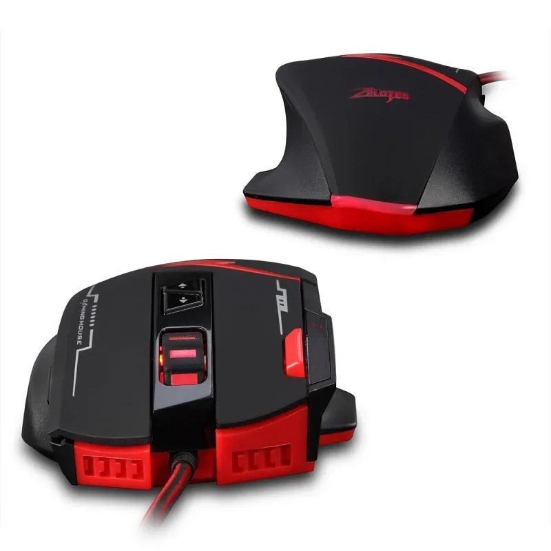 Zelotes Master 8 Mouse Game Pemrograman Model Pribadi Kunci 2500Dpi Mouse E-sports Berkabel Makro Penekan Pistol