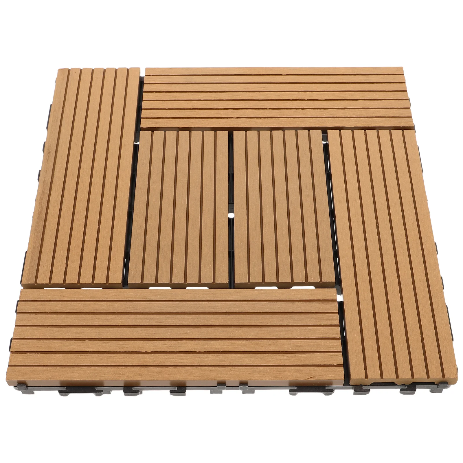 

30.5X30.5X2Cm Wood Texture Deck Tiles Outdoor Weather Resistant Interlocking Flooring For Patio Balcony Garden