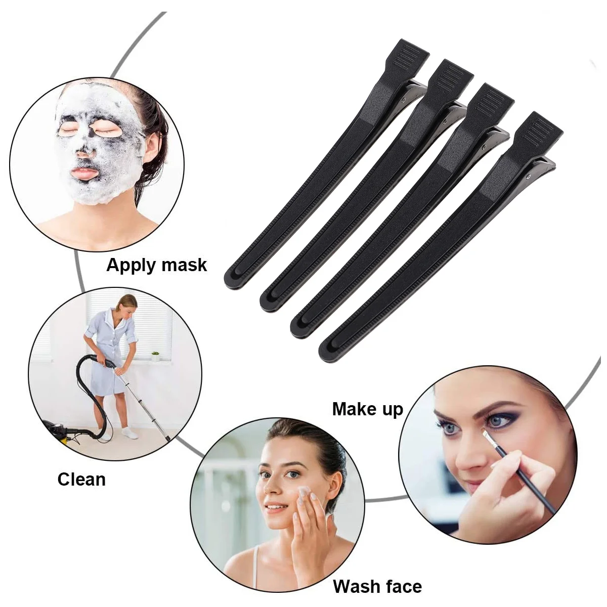 12 قطعة من دبابيس الشعر البلاستيكية السوداء منقار البط متينة مملة البولندية مقاطع ضيقة مقاطع مقاومة للحرارة والبرودة لتصفيف الشعر والاستخدام اليومي #6