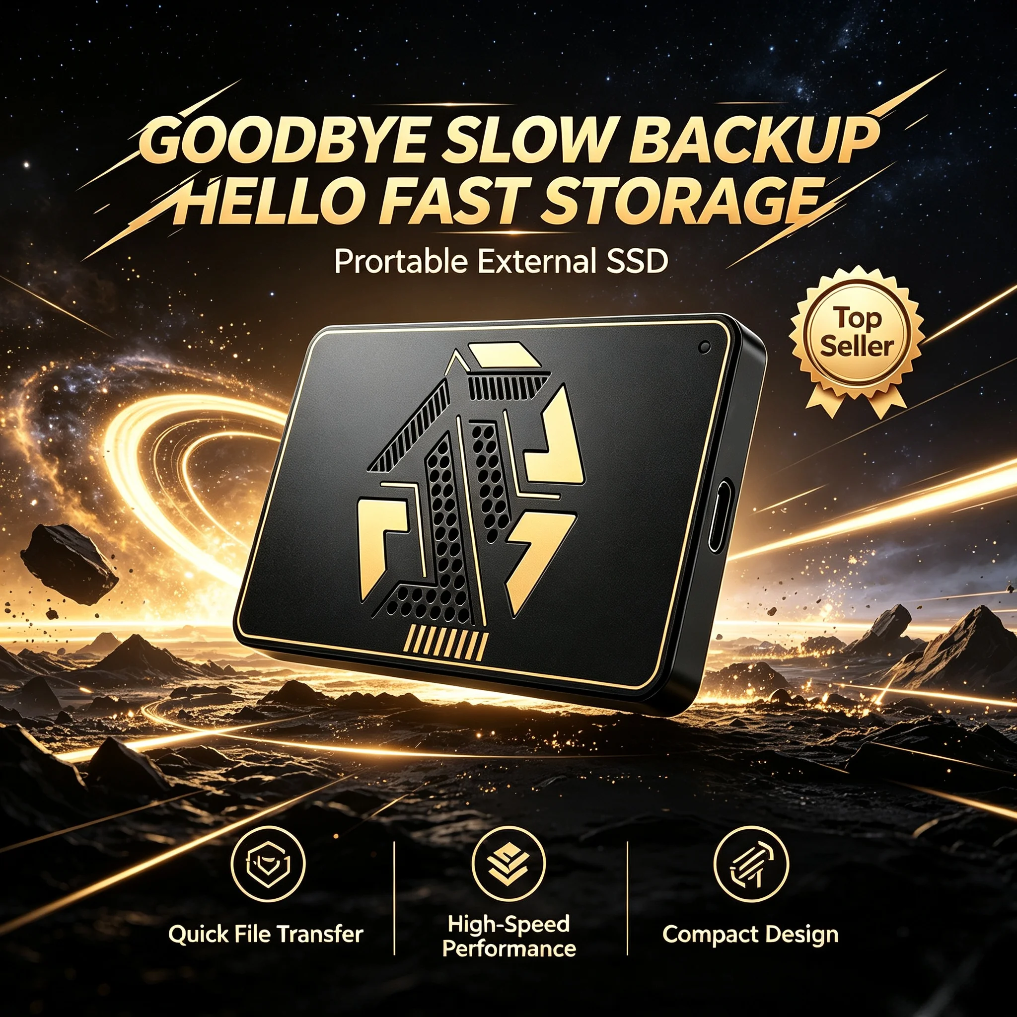 TOSHARA A3 Portable Solid State Drive 500GB 2TB 1TB 4TB Encrypted Backup Mac Desktop Laptop Expand Gaming Storage