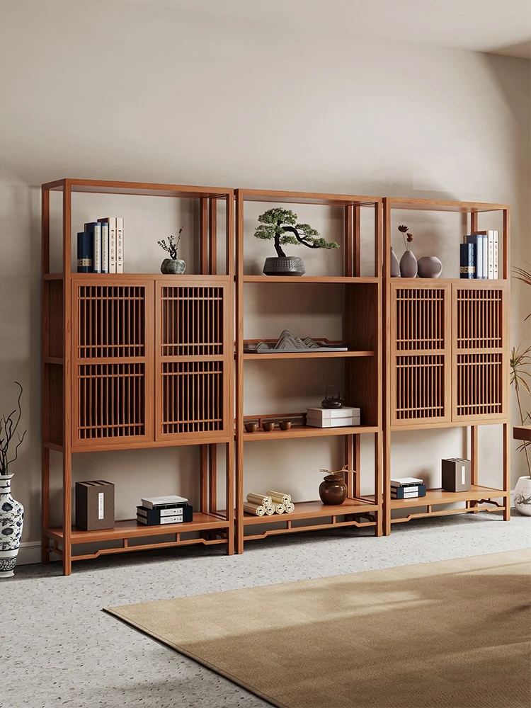 

Solid wood Duobao Pavilion simple household tea set rack office display cabinet