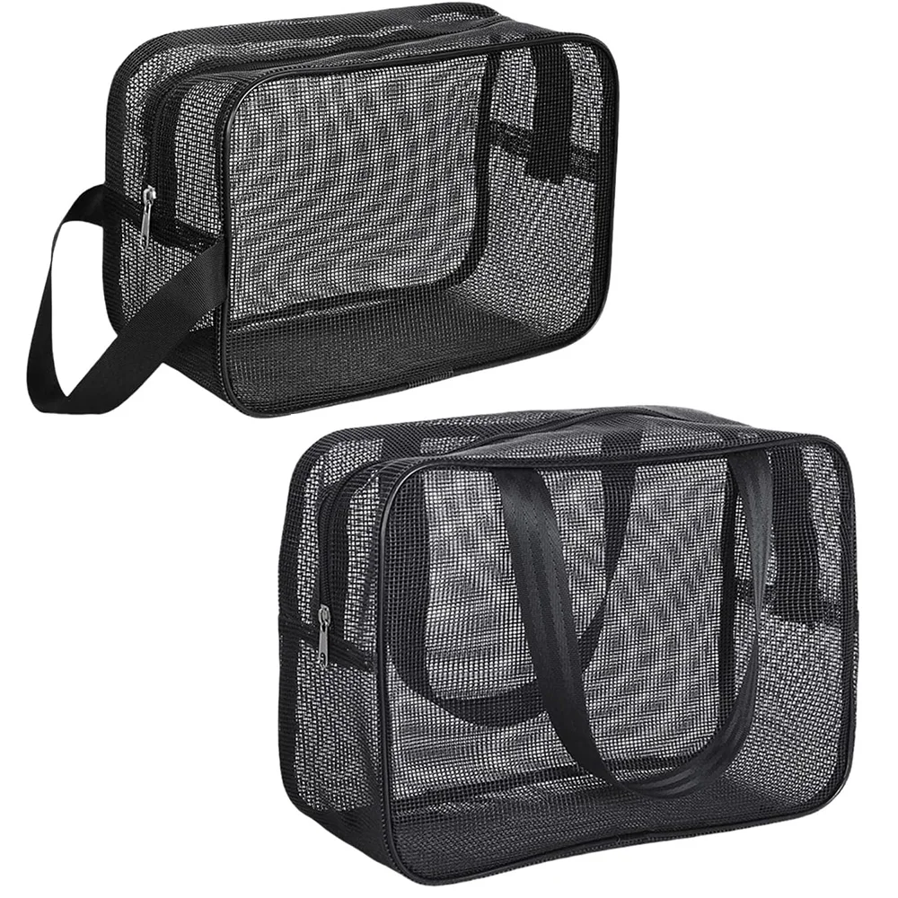 Sac de Douche en Maille, Sac de Rangement Cosmétique, Sac de Douche Multifonctionnel, Grande Capacité, Organisateur de Toilette Portable